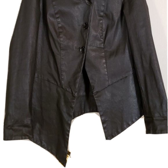 STUDIO B3 BLACK ASSYMETRIC COTTON COATED JACKET, SIZE 44/46 - Picture 13 of 13